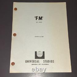 FM (1977) Movie Script Rock Radio Comedy Universal Pictures Original COA