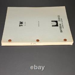 FM (1977) Movie Script Rock Radio Comedy Universal Pictures Original COA
