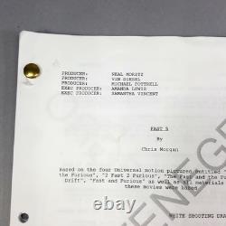 Fast Five Production Used Shooting Script Movie Prop COA, aka Fast & Furious 5