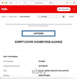 Fede Alvarez Signed Full 107 Page Alien Romulus Movie Script Psa Dna Autograph