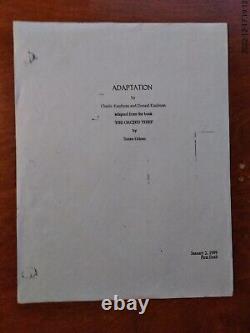 First Draft of Screenplay for the movie Adaptation. (Only First Draft for sale)