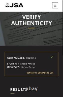 Francis Armaud Signed Script Heated Rivalry JSA COA Full Movie Screenplay Auto