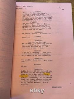 Frantic Movie Original Screenplay Script Harrison Ford