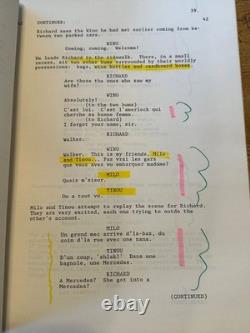 Frantic Movie Original Screenplay Script Harrison Ford