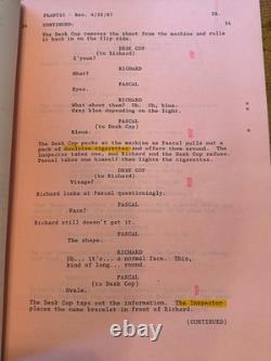 Frantic Movie Original Screenplay Script Harrison Ford