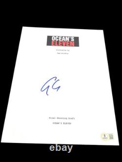 George Clooney Signed Autograph Movie Script Oceans Eleven Pitt Beckett Bas X5