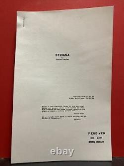 George Clooney sYriana Steven gaghan November 2004 movie script screenplay