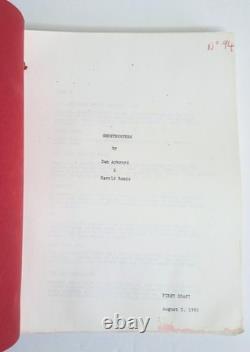 Ghostbusters Movie Script Screenplay 1983 1st Draft Dan Aykroyd & Harold Ramis