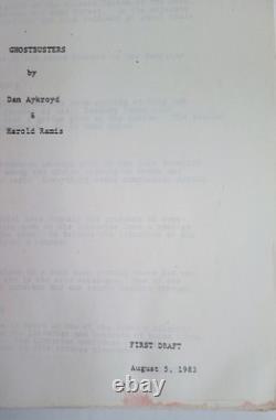 Ghostbusters Movie Script Screenplay 1983 1st Draft Dan Aykroyd & Harold Ramis