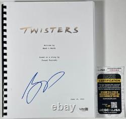 Glen Powell Signed Twisters Complete Movie Script Authentic Autograph JSA COA