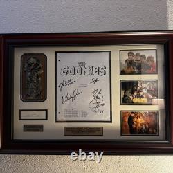 Goonies Cast Signed Framed Script Autographed JSA COA Corey Feldman Movie