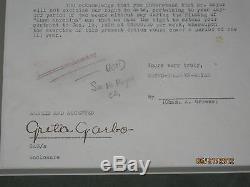Greta Garbo Original 1927 Signed MGM Movie Contract. PSA/DNA Full letter coa