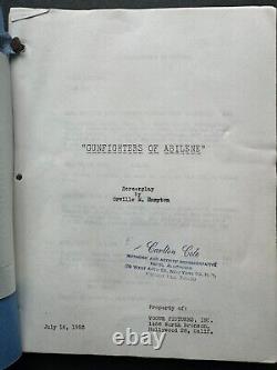 Gunfighters of Abilene Original Movie Script with Rejection Letter 1958