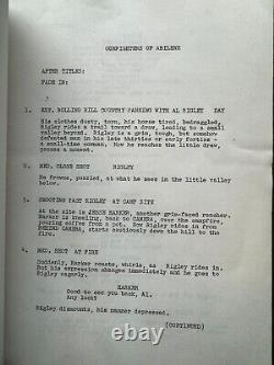 Gunfighters of Abilene Original Movie Script with Rejection Letter 1958