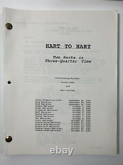 HART TO HART Two Harts in Three-Quarter Time Original TV Movie Script