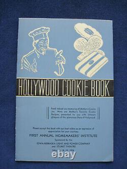 HOLLYWOOD COOKIE BOOK Recipes 1936 C. LOMBARD, S. TEMPLE, C. COLBERT, etc