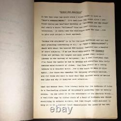 HOORAY FOR HOLLYWOOD (1975) Jack Haley Jr. WB Film History Proposal Script COA