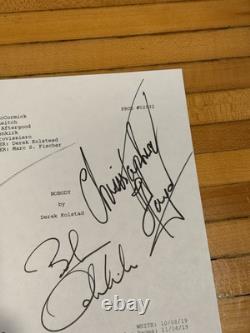 Hand Signed Nobody Movie Script Top Page Bob Odenkirk RZA Cristopher Lloyd COA