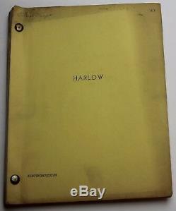 Harlow 1965 Movie Script Screenplay Carol Lynley & Ginger Rogers, Drama Film