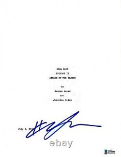 Hayden Christensen Signed Star Wars II Attack Of The Clones Movie Script Bas Coa