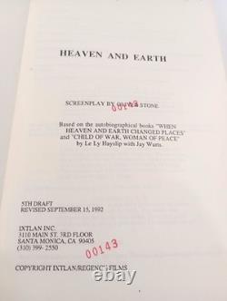 Heaven And Earth 1993 Production Numbered Original Movie Film Script & Budget
