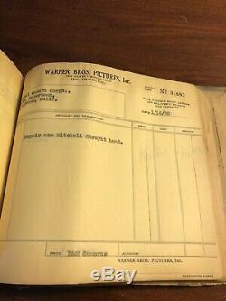 Huge Vintage 1929 Invoice Book From WARNER BROS. Film Studio Early Hollywood Gem