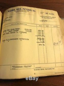 Huge Vintage 1929 Invoice Book From WARNER BROS. Film Studio Early Hollywood Gem