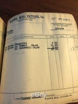 Huge Vintage 1929 Invoice Book From WARNER BROS. Film Studio Early Hollywood Gem