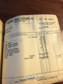 Huge Vintage 1929 Invoice Book From WARNER BROS. Film Studio Early Hollywood Gem