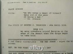 Hunter S. Thompson Fear And Loathing In Las Vegas Terry Gilliam Film Script