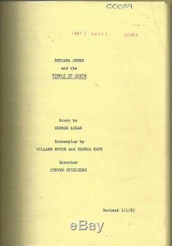 INDIANA JONES AND THE TEMPLE OF DOOM (1984) Revised film script, 3/1/83
