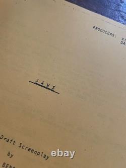 JAWS Peter Benchley's 1974 Draft of the screenplay Photocopy of RARE SCRIPT