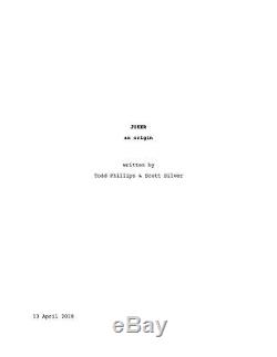 JOKER rare early draft movie screenplay by TODD PHILLIPS & SCOTT SILVER