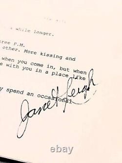 Janet Leigh Signed PSYCHO Movie script Actress Autograph Hollywood Hitchcock