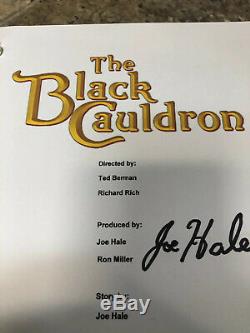 Joe Hale Signed Autographed The Black Cauldron Full Movie Script Disney Animator