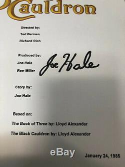 Joe Hale Signed Autographed The Black Cauldron Full Movie Script Disney Animator