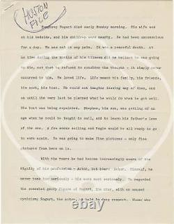 John Huston ORIGINAL UNTITLED TREATMENT SCRIPT FOR AN UNPRODUCED FILM #141660