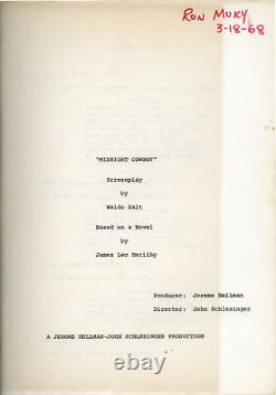 John Schlesinger MIDNIGHT COWBOY Original screenplay for the 1969 film #144659