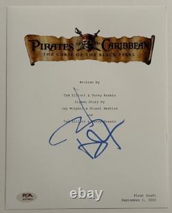 Johnny Depp Signed Pirates Of The Caribbean Movie Script Autograph Psa Coa
