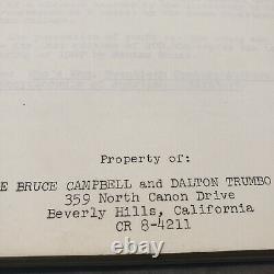 Johnny Got His Gun Original Movie Script