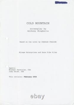 Jude Law Nicole Kidman COLD MOUNTAIN Original screenplay for the 2003 #170167