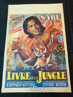 Jungle Book / 1942 / Sabu / R. Kipling / Original Belgian Movie Poster