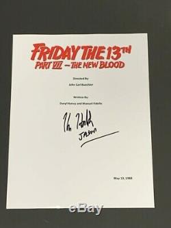 KANE HODDER SIGNED FRIDAY THE 13TH PART VIIl THE NEW BLOOD MOVIE SCRIPT JASON