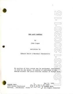 LAST SAMURAI, THE (May 31, 2002) Film script for Edward Zwick epic drama