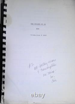 Libretto of the Film Musical the Wizard of Oz. Screenplay by Noel Langley et al