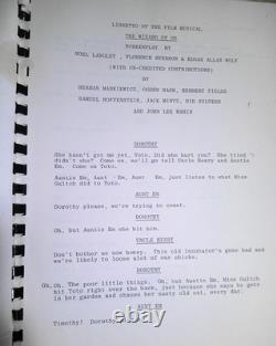 Libretto of the Film Musical the Wizard of Oz. Screenplay by Noel Langley et al