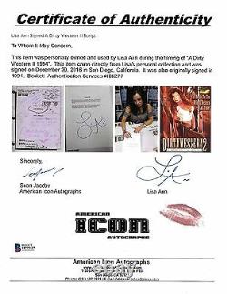 Lisa Ann 4x Signed Personally Used Dirty Western 2 Movie Script BAS Beckett COA