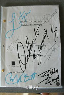 Lotr Fellowship Of The Ring Movie Script Coa Autographed 8 Signatures