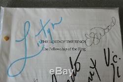 Lotr Fellowship Of The Ring Movie Script Coa Autographed 8 Signatures