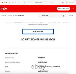 Luc Besson Signed Leon The Professional Movie Script Full 110 Page Psa Autograph